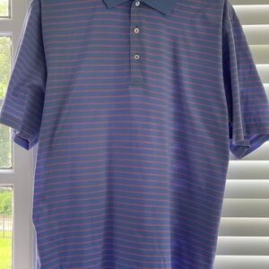 Peter Millar Blue and Pink Polo Shirt Casual Sporty Style